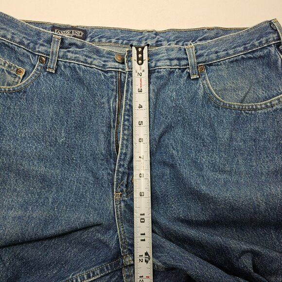 Lot of 2 Lands End Straight Leg Jeans Mens Size 34x24 Medium Blue Cotton Denim - Picture 7 of 14